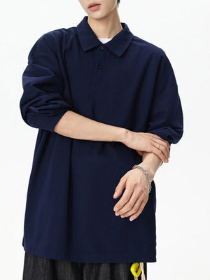Solid Color Lapel Simplicity Polo