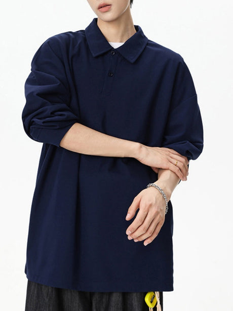 Solid Color Lapel Simplicity Polo