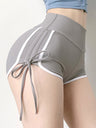 Drawstring Color Blocking High-waisted, Tummy-flattening, And Butt-lifting Yoga Shorts