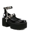 Cross Skull Shoes Punk Dark Gothic Platform Mary Jane Shoes