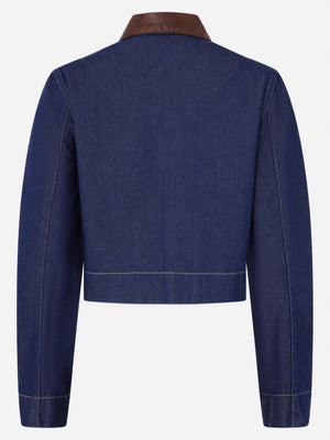 Liber Autumn women's denim button cropped jacket