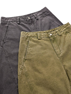Canvas Washing Water Retro Old Deconstruction Work Casual Pants