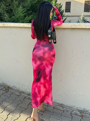 Tie-dye Slim Fit Maxi Dresses