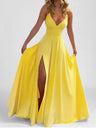 Solid Color Long Dress With Slit
