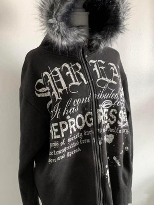 Liber Spring Women's Zipper Letter Sweatshirts&Hoodies