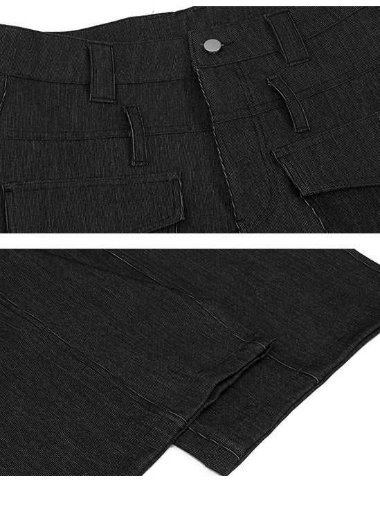 Liber Summer Neutral Pocket decoration Solid Color Jeans
