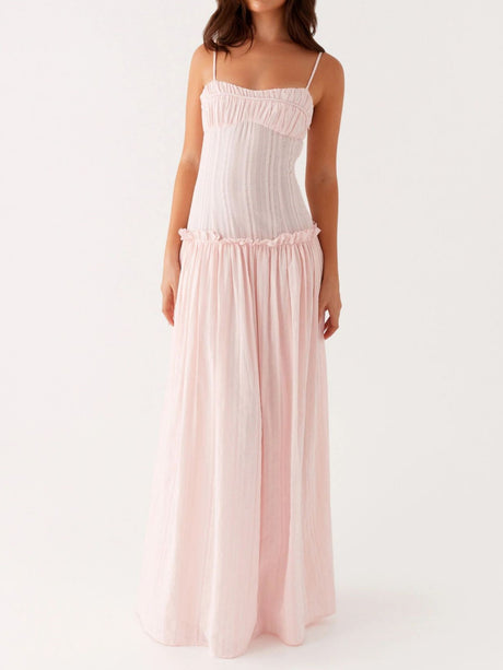 Ruffled Edges Camisoles Sweet Maxi Dresses