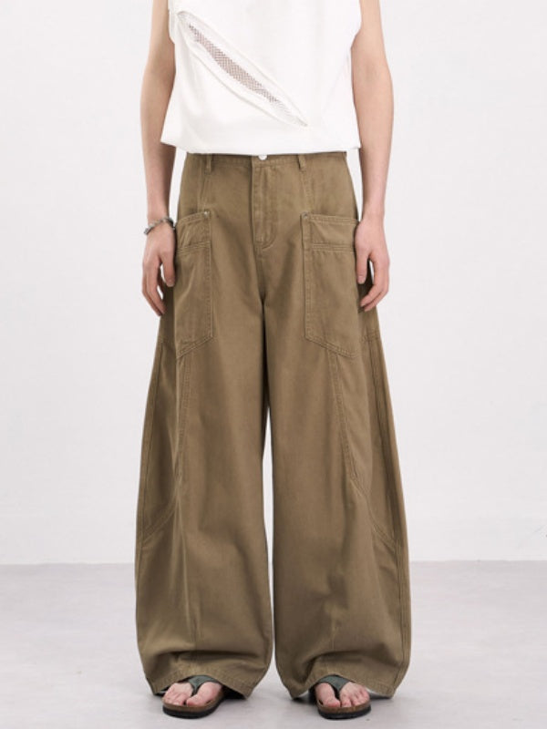 Patchwork Scimitar Baggy Wide-leg Pants