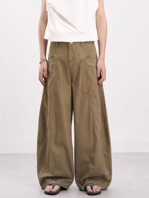 Patchwork Scimitar Baggy Wide-leg Pants