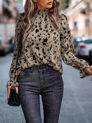 Pullover Ruffle Hit Zebra Print Daily Leisure Workplace Blouse