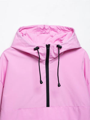 Casual Workwear Style Hooded Pocket Zipper Jacket