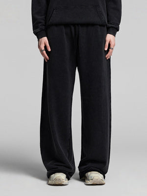 Hooded Loose Washing Water Old Solid Color Leisure Sweatshirts&Hoodies Set