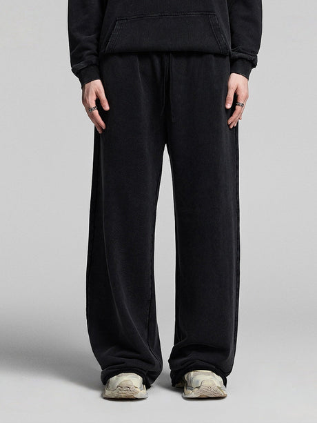 Hooded Loose Washing Water Old Solid Color Leisure Sweatshirts&Hoodies Set