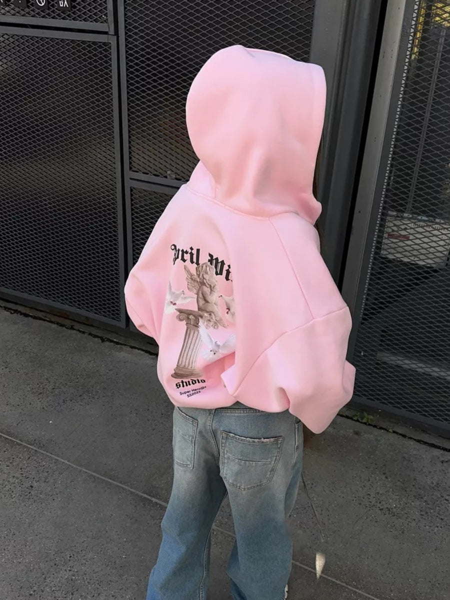 Liber Autumn women's clothing letter zipper Loose Hooded printed cardigan sweatshirt