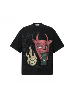 T-shirts imprimés Grimace Flame