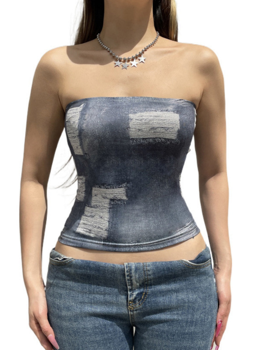 Liber Summer Women's Navel Printed Tank tops&Camis