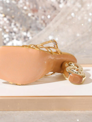 Unique And Fashionable Strappy High-heeled Sandals