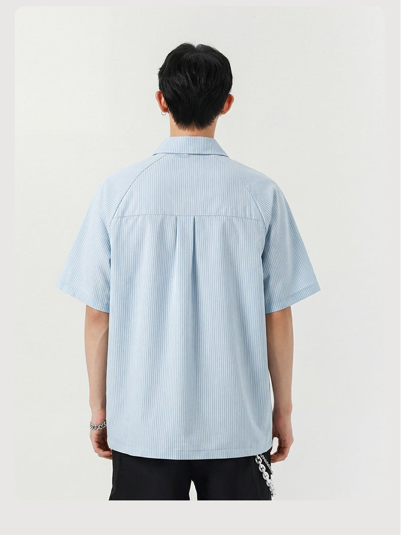 Color-blocked Leisure Breathable Loose-fit POLO Shirt