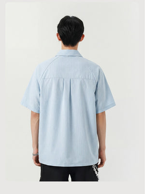 Color-blocked Leisure Breathable Loose-fit POLO Shirt