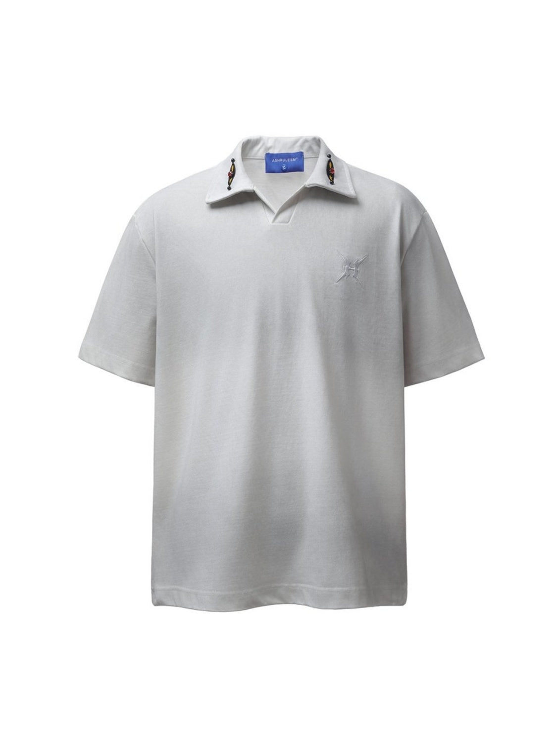 Notch-Collar Embroidery Gradient Polo Shirts