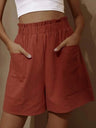 Vacation-style Loose High-waisted Shorts