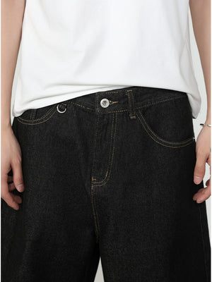 Retro Five Points Loose-fit Leisure Denim Shorts