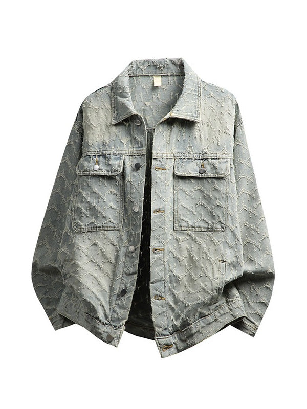 Wear And Tear Retro Washing Old Denim Jacket