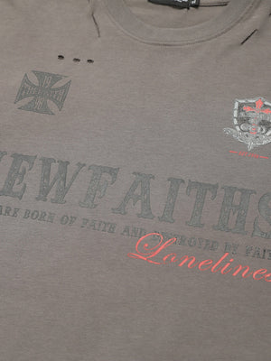 Hole Camouflage Splicing Fake Two Pieces Long-sleeved T-shirt