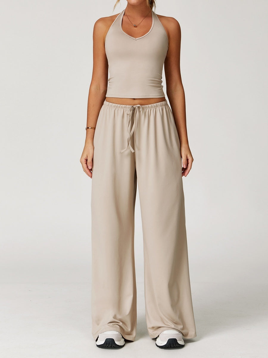 Sanded Yoga Quick-drying Sports Three-piece Gym Outfit