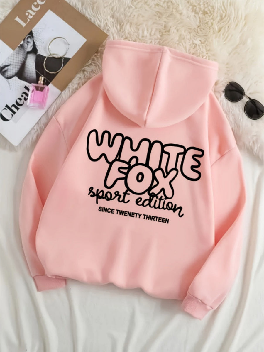 Letter Design Print Loose Hoodies