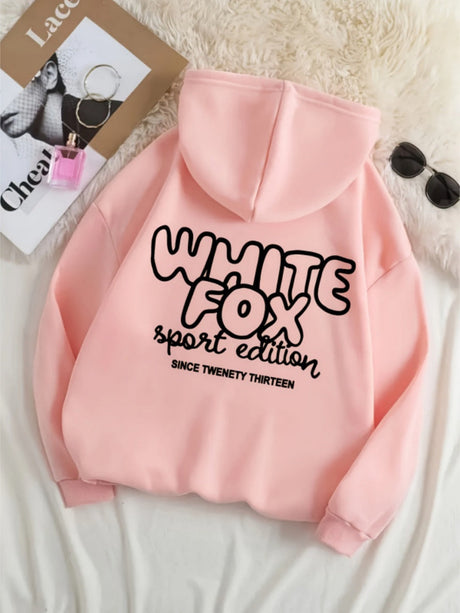 Letter Design Print Loose Hoodies