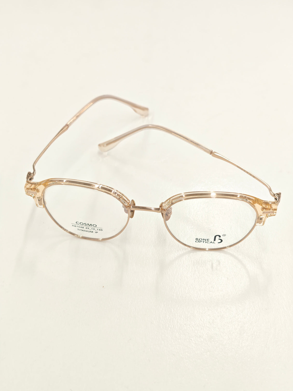 Gold-tone Clear Frame Eyeglasses