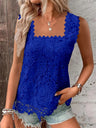 Lace Trim Square Collar Tank Tops&Camis