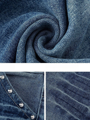 Liber Autumn Men's Pocket decoration Jeans
