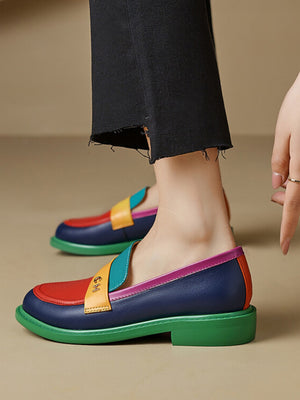 Colorful Patchwork Loafers