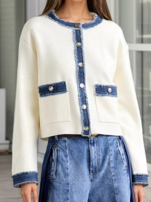 Liber Autumn women's clothing color matching buttons Patchwork jacket