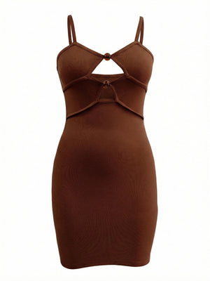 Hollow Out Slim Fit Hip Body Spaghetti Strap Backless Mini&Short Dresses