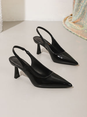 Pointed-toe Open-back High Heels