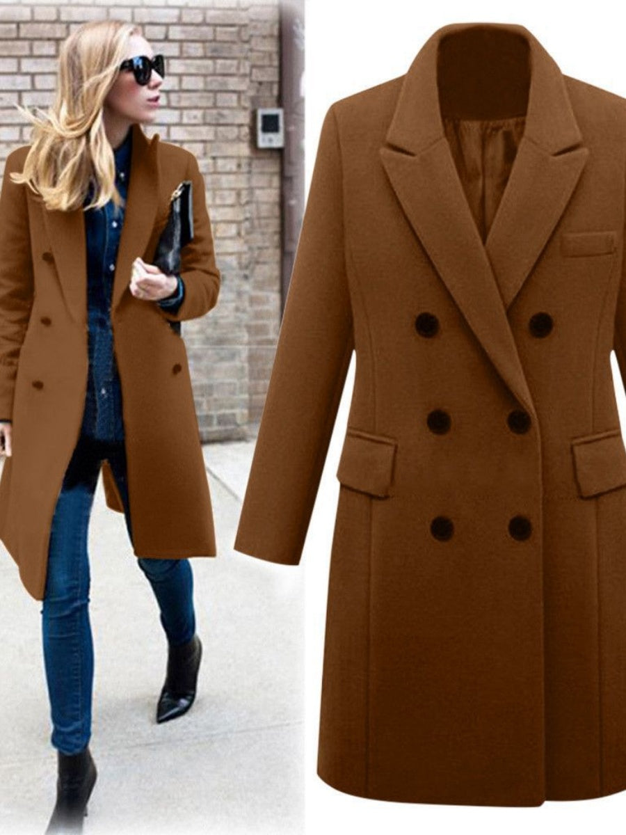 Double-breasted Suit Jacket For Autumn And Winter Formal Casual Coat