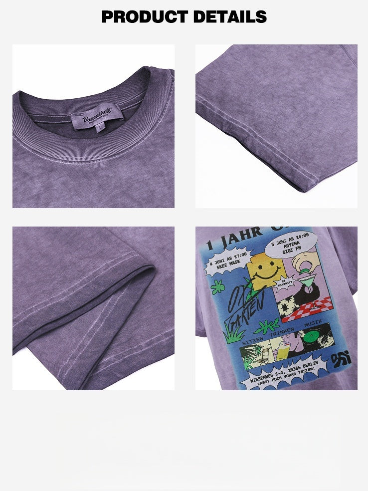 Liber Summer Neutral Printed Cartoon T-shirts