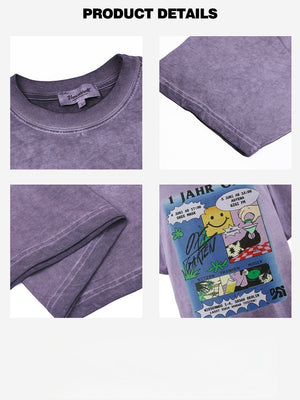 Liber Summer Neutral Printed Cartoon T-shirts