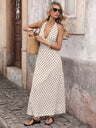 Polka Dots Deep V-neck Neckband Maxi Dresses