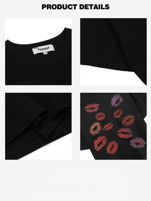 Liber Summer Women's Printed Lip print T-shirts
