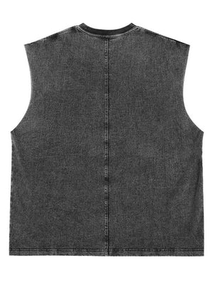 Liber Summer Men's Raw cuffs Solid Color Tank tops