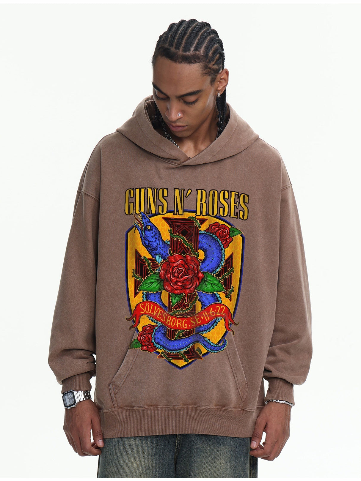 Retro Fried Snowflakes Printed Hoodies