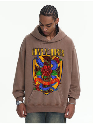 Retro Fried Snowflakes Printed Hoodies