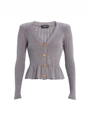 Liber Spring Women's Solid Color V-neck Ruffle Sweaters