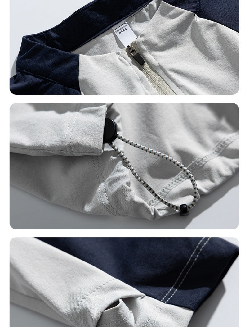 Outdoor Sports Quick-drying Moisture Absorption Sweating UV Protection Zipper Mountain Climbing Long-sleeved T-shirt