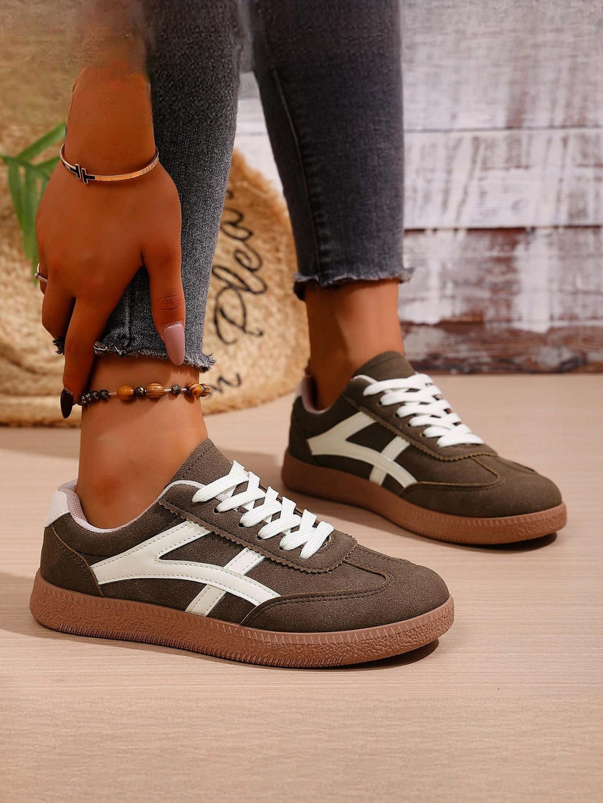 Retro Color-blocked German Training Shoes And Sneakers