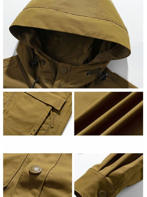 Water Proof Windproof Solid Color Hooded All-match Work Jacket